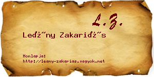 Leány Zakariás névjegykártya