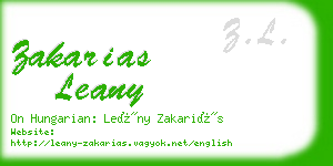zakarias leany business card